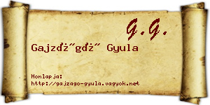 Gajzágó Gyula névjegykártya